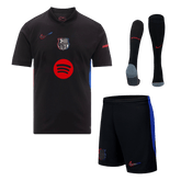 Barcelona Auswärts-Fußballtrikot 2024/25 (Trikot + Shorts + Socken) – Spotify-Logo ohne Text